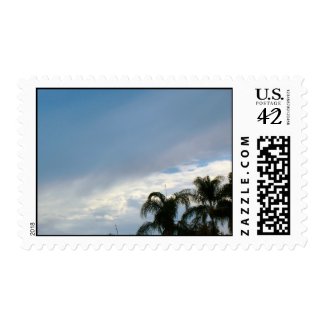 trees and sky stamp