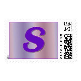 S purple monogram stamp