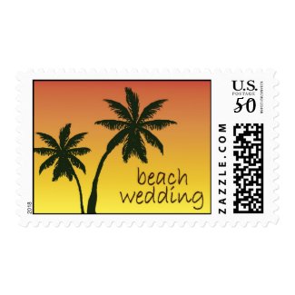 Beach Wedding!  Wedding Postage stamp