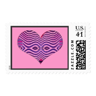 pink black heart stamp