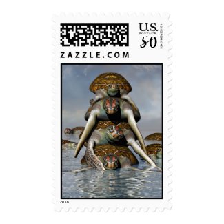 Sea Turtle Pyramid-  Turtles, sea, animals stamp