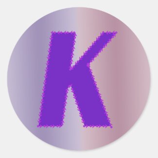 K purple monogram sticker