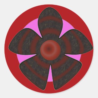 red and black flower sticker