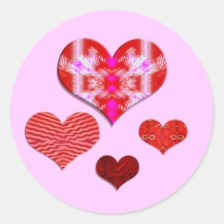 Colorful hearts sticker