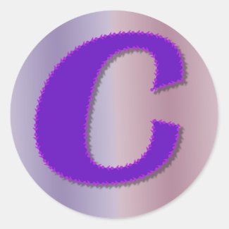 C purple monogram sticker