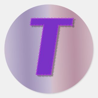 T purple monogram sticker