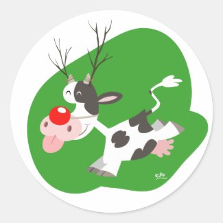 Christmas reindeer sticker sticker