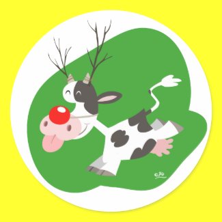 Christmas reindeer sticker sticker