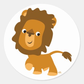 Cartoon Content Lion sticker sticker