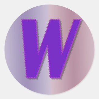 W purple monogram sticker