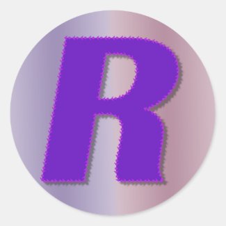 R purple monogram sticker
