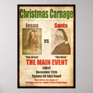 Christmas Carnage Jesus vs Santa print