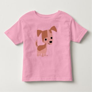 Inquisitive little dog cartoon toddler T-shirt shirt