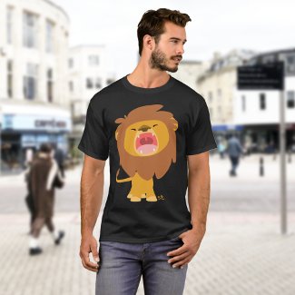 Cute Mighty Roaring Lion Cartoon T-shirt shirt