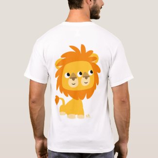 Two-Faced, the cuttest cartoon lion T-shirt (back) shirt