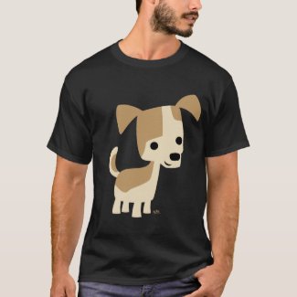 Inquisitive little dog cartoon T-shirt shirt