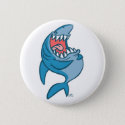 The Laughing Shark cartoon button badge button