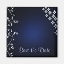 Dark blue asian themed save the date magnet