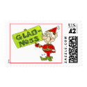 Christmas Cartoon Holiday Elf Postage Gladness stamp