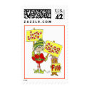 Christmas Cartoon Elf Postage Joy Glee Fun Stamp stamp