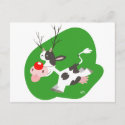 Christmas reindeer postcard postcard