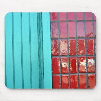 Turquoise Red mousepad