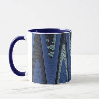 blue wave abstract mug
