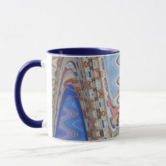 blue abstract waves coffee mug