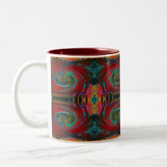 Red Cosmos Swirl mug