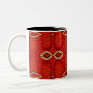 red texture mug