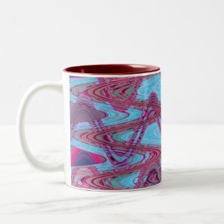 blue red waves mug
