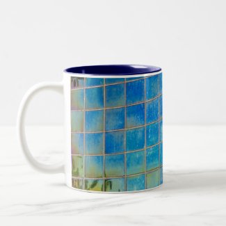 shiney blue tile mug