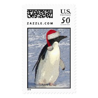 christmas penguin stamp