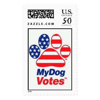 My Dog Votes In The USA Stamp