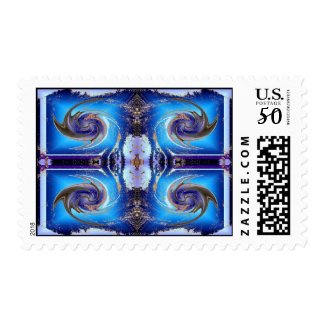blue cosmos swirl stamp