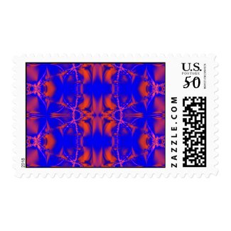 bright blue red stamp