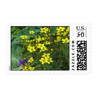 yellow flowers stamp