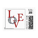 Love Wedding Invitation Postage Stamp