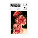 TDSwhite Pink Roses Wedding Stamp