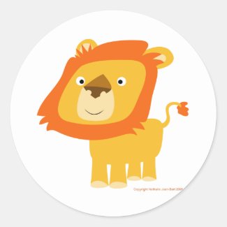 Cartoony lion sticker