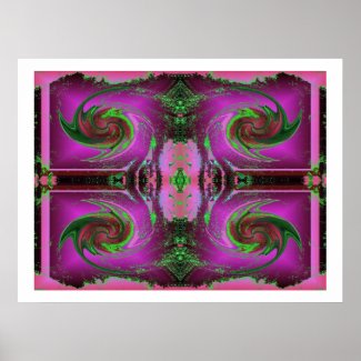 pink cosmos swirl print