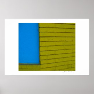 Blue Yellow Abstract print