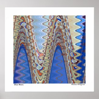 Blue Wave Abstract Poster Print